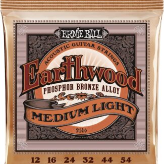 Ernie Ball Earthwood Medium Light Phosphor Bronze Acoustic Guitar Strings, 12-54 Gauge (P02146)