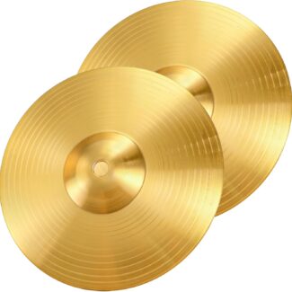 Foraineam 2 Pieces 8-Inch Splash Cymbal Classic Drums Cymbals Percussion Instrument Golden Practice Drum Cymbal for Drum Set